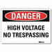 Danger Sign 7 in x 10 in Rflct Sheeting