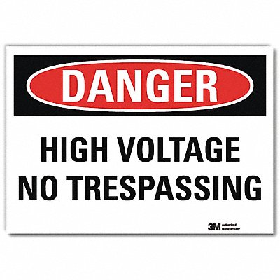 Danger Sign 10 in x 14 in Rflct Sheeting