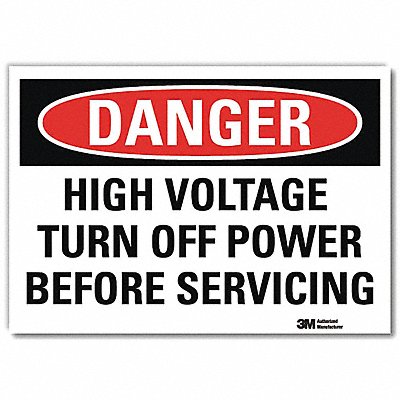 Danger Sign 5 in x 7 in Rflct Sheeting
