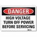 Danger Sign 5 in x 7 in Rflct Sheeting