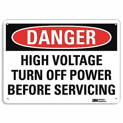 Danger Sign 10 inx14 in Aluminum