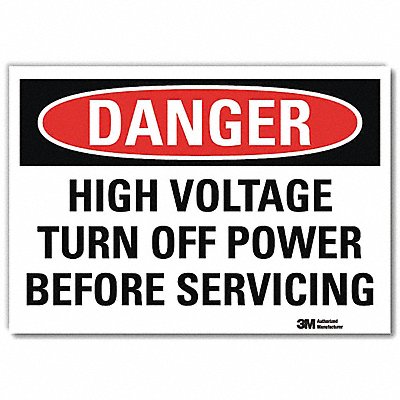 Danger Sign 7 in x 10 in Rflct Sheeting