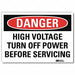 Danger Sign 10 in x 14 in Rflct Sheeting