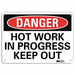 Danger Sign 10 inx14 in Aluminum