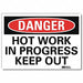 Danger Sign 7 in x 10 in Rflct Sheeting