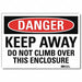 Danger Sign 7 in x 10 in Rflct Sheeting