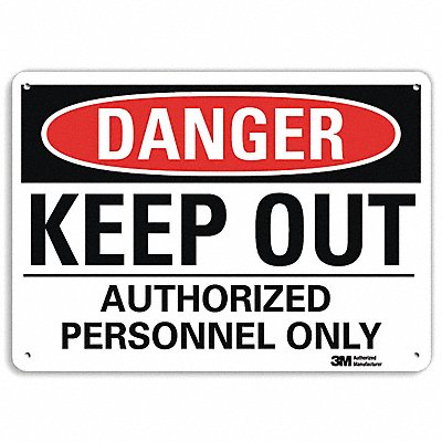 Danger Sign 7 in x 10 in Aluminum