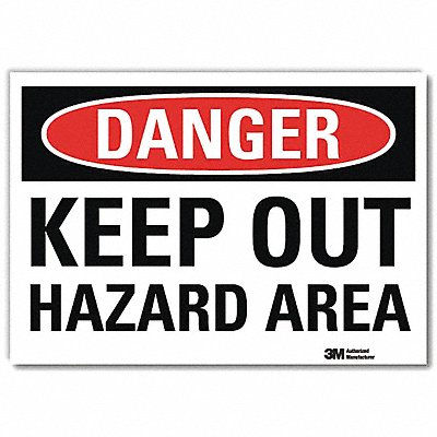 Danger Sign 7 in x 10 in Rflct Sheeting