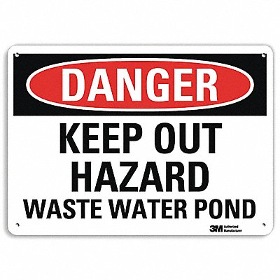 Danger Sign 10 in x 14 in Aluminum
