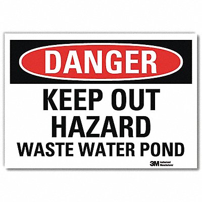 Danger Sign 5 in x 7 in Rflct Sheeting