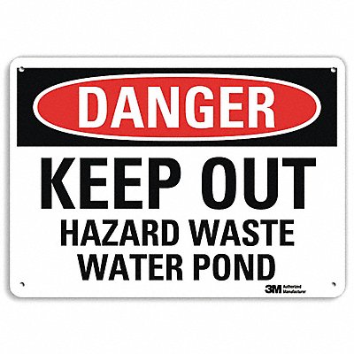 Danger Sign 10 inx14 in Aluminum
