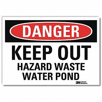 Danger Sign 5 in x 7 in Rflct Sheeting
