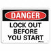 Danger Sign 10 in x 14 in Aluminum