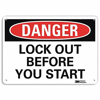 Danger Sign 10 in x 14 in Plastic