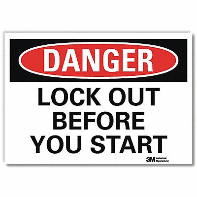 Danger Sign 7 in x 10 in Rflct Sheeting