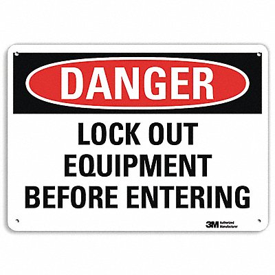 Danger Sign 7 in x 10 in Aluminum