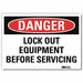 Danger Sign 7 in x 10 in Rflct Sheeting