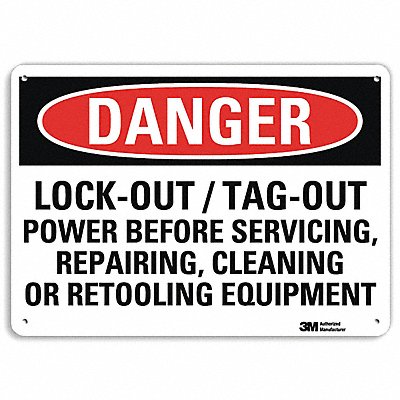 Danger Sign 10 in x 14 in Plastic