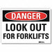 Danger Sign 5 in x 7 in Rflct Sheeting