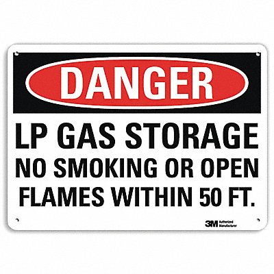 Danger No Smoking Sign 10 x 14 Alum