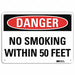 Danger No Smoking Sign 7 in x 10 in Alum
