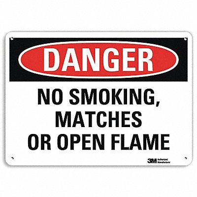 Danger No Smoking Sign 7 in x 10 in Alum