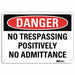 Danger Sign 7 in x 10 in Aluminum