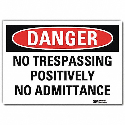 Danger Sign 5 in x 7 in Rflct Sheeting