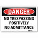 Danger Sign 7 in x 10 in Rflct Sheeting