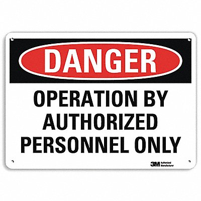 Danger Sign 10 in x 14 in Aluminum
