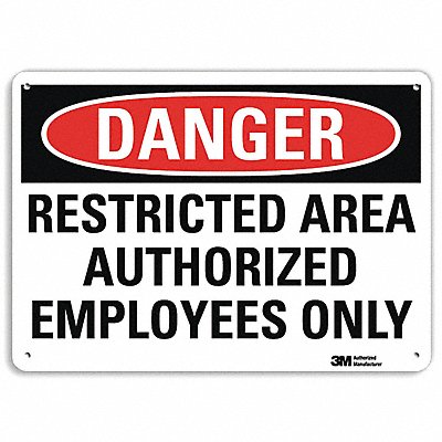 Danger Sign 10 inx14 in Aluminum