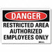 Danger Sign 7 in x 10 in Rflct Sheeting
