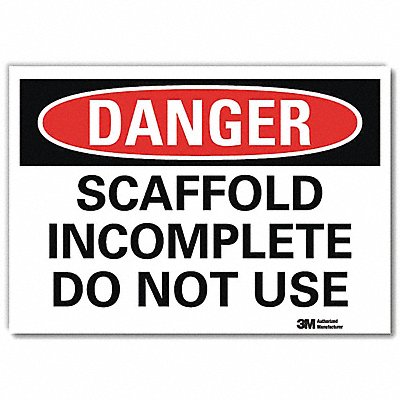 Danger Sign 5 in x 7 in Rflct Sheeting