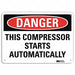 Danger Sign 7 in x 14 in Aluminum