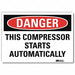 Danger Sign 10 in x 14 in Rflct Sheeting