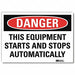 Danger Sign 5 in x 7 in Rflct Sheeting