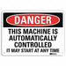 Danger Sign 10 in x 14 in Aluminum