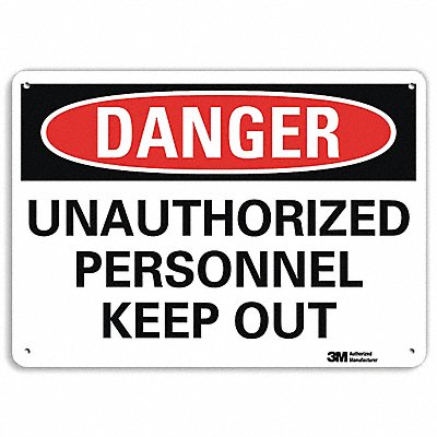 Danger Sign 7 in x 10 in Aluminum