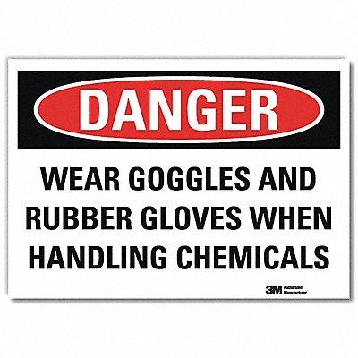 Danger Sign 7 in x 10 in Rflct Sheeting