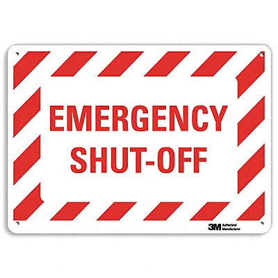 Emergency Sign 10 in x 14 in Aluminum