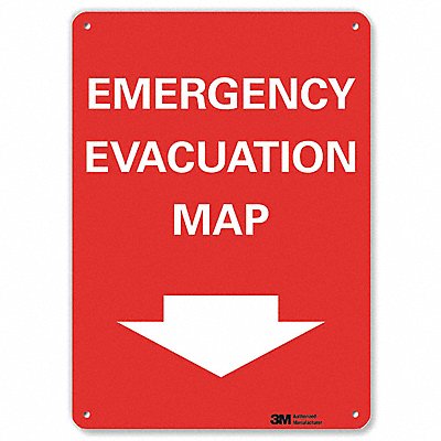 Emergency Sign 14 in x 10 in Aluminum