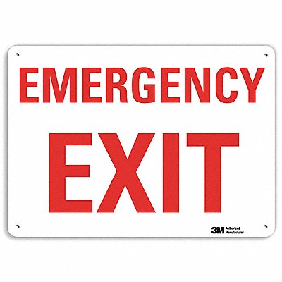 Emergency Sign 7 in x 10 in Plastic