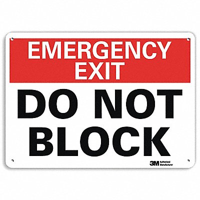 Emergency Sign 10 in x 14 in Plastic