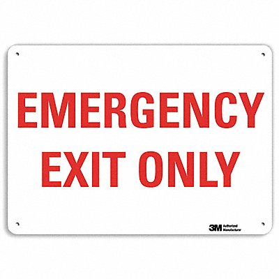 Emergency Sign 10 in x 14 in Plastic