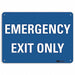 Emergency Sign 10 in x 14 in Aluminum