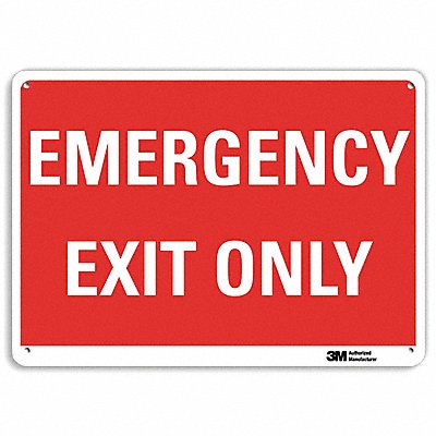 Emergency Sign 7 in x 10 in Aluminum