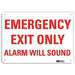 Emergency Sign 7 in x 10 in Aluminum