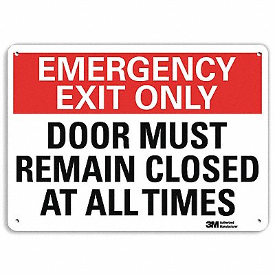 Emergency Sign 10 in x 14 in Plastic