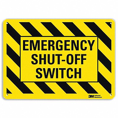 Emergency Sign 10 in x 14 in Aluminum
