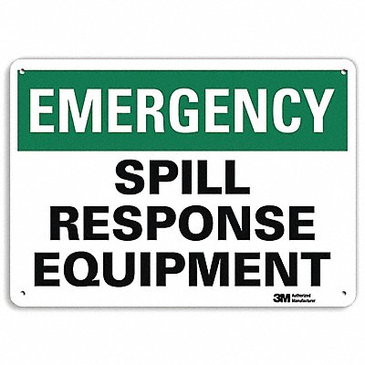 Emergency Sign 7 in x 10 in Aluminum